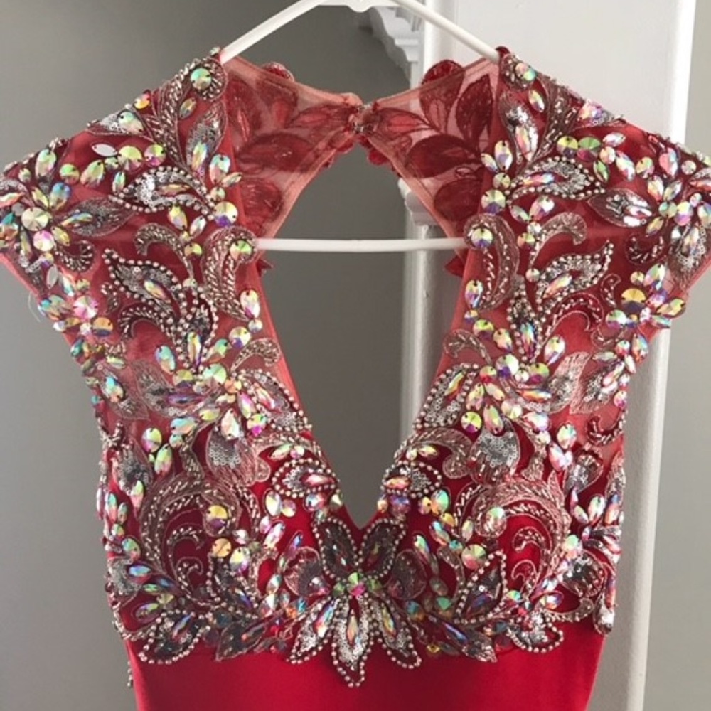 Pageant Dress Tony Bowls Red Evening Gown Size 2